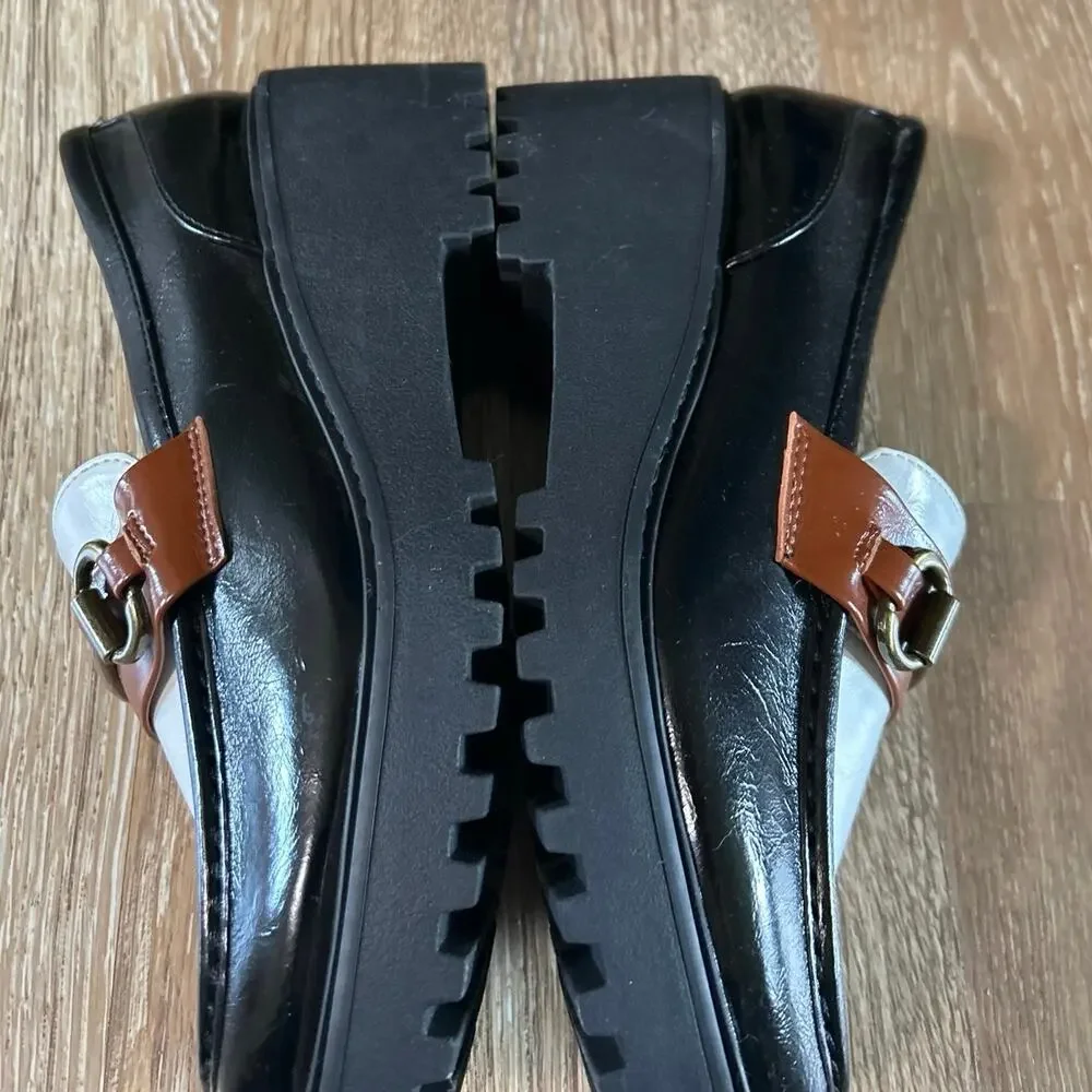 SM New York Chunky Lug Sole Loafers Platform Horsebit Colorblock Y2K 8.5
